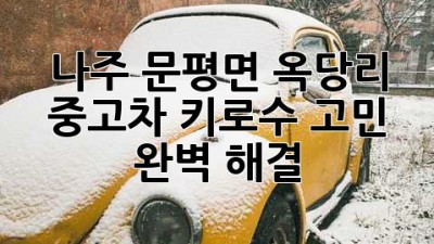 나주 문평면 옥당리 중고차, 키로수 고민? 🤔 완벽 해결!